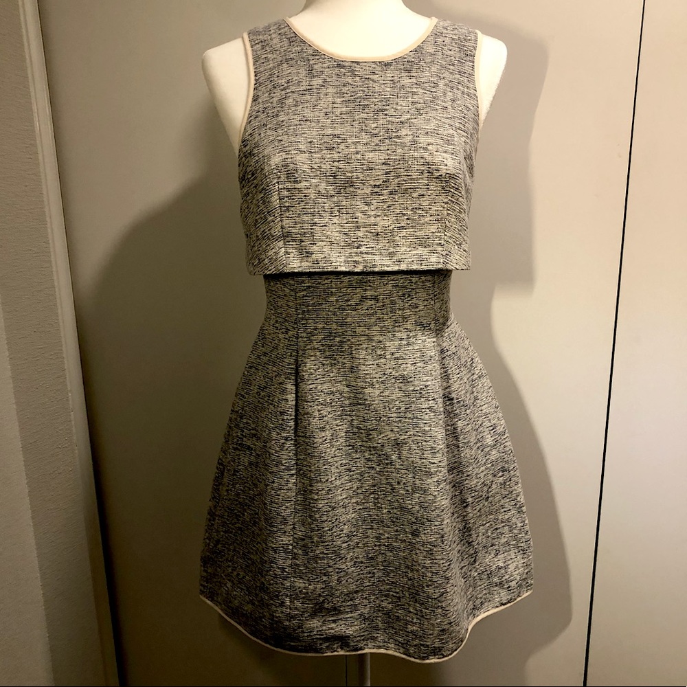 crop layered 1 piece dress